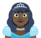 Princess Emoji with Dark Skin Tone, Facebook style