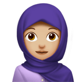Woman with Headscarf Emoji with Medium-Light Skin Tone, Apple style