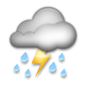 Cloud with Lightning and Rain Emoji, LG style