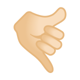 Call Me Hand Emoji with Light Skin Tone, Google style