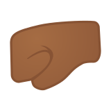 Left-Facing Fist Emoji with Medium-Dark Skin Tone, Google style