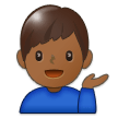 Man Tipping Hand Emoji with Medium-Dark Skin Tone, Samsung style