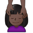 Woman Getting Massage Emoji with Dark Skin Tone, Samsung style