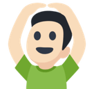 Man Gesturing Ok Emoji with Light Skin Tone, Facebook style
