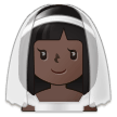Bride with Veil Emoji with Dark Skin Tone, Samsung style