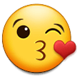 Face Blowing a Kiss Emoji, Samsung style