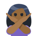 Woman Gesturing No Emoji with Medium-Dark Skin Tone, Facebook style