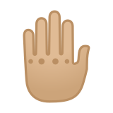 Raised Back of Hand Emoji with Medium-Light Skin Tone, Google style
