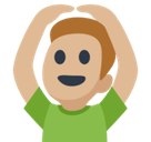 Man Gesturing Ok Emoji with Medium-Light Skin Tone, Facebook style