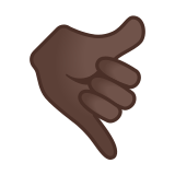 Call Me Hand Emoji with Dark Skin Tone, Google style