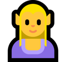 Woman Elf Emoji, Microsoft style