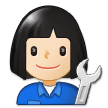 Woman Mechanic Emoji with Light Skin Tone, Samsung style