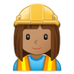 Woman Construction Worker Emoji with Medium Skin Tone, Samsung style