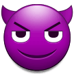 Smiling Face with Horns Emoji, Samsung style