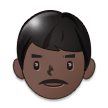 Man Emoji with Dark Skin Tone, Samsung style