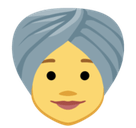 Woman Wearing Turban Emoji, Facebook style