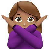 Woman Gesturing No Emoji with Medium Skin Tone, Apple style