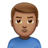 Man Pouting Emoji with Medium Skin Tone, Apple style