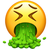 Face Vomiting Emoji, Apple style