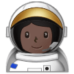 Woman Astronaut Emoji with Dark Skin Tone, Samsung style