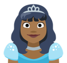 Princess Emoji with Medium-Dark Skin Tone, Facebook style