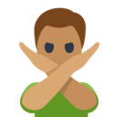 Man Gesturing No Emoji with Medium Skin Tone, Facebook style