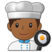 Man Cook Emoji with Medium-Dark Skin Tone, Samsung style