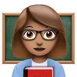 Woman Teacher Emoji with Medium Skin Tone, Apple style