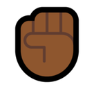 Raised Fist Emoji with Medium-Dark Skin Tone, Microsoft style