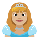Princess Emoji with Medium-Light Skin Tone, Facebook style