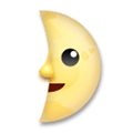 First Quarter Moon Face Emoji, LG style