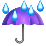 Umbrella with Rain Drops Emoji, Apple style