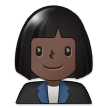 Woman Office Worker Emoji with Dark Skin Tone, Samsung style