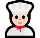 Man Cook Emoji with Light Skin Tone, Microsoft style