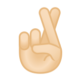 Crossed Fingers Emoji with Light Skin Tone, Google style