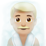 Man in Steamy Room Emoji with Medium-Light Skin Tone, Apple style