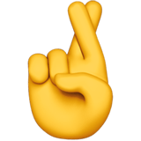 Fingers Crossed Emoji, Apple style