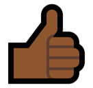 Thumbs Up Emoji with Medium-Dark Skin Tone, Microsoft style