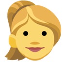 Blond-Haired Woman Emoji, Facebook style
