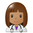 Woman Health Worker Emoji with Medium Skin Tone, Samsung style