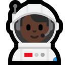 Man Astronaut Emoji with Dark Skin Tone, Microsoft style