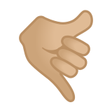Call Me Hand Emoji with Medium-Light Skin Tone, Google style