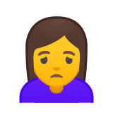 Woman Frowning Emoji, Google style