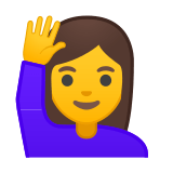 Woman Raising Hand Emoji, Google style