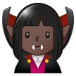 Vampire Emoji with Dark Skin Tone, Samsung style