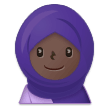 Woman with Headscarf Emoji with Dark Skin Tone, Samsung style