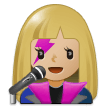 Woman Singer Emoji with Medium-Light Skin Tone, Samsung style
