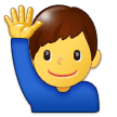 Man Raising Hand Emoji, Samsung style