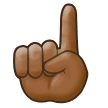 Index Pointing Up Emoji with Medium-Dark Skin Tone, Samsung style