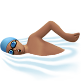Person Swimming Emoji with Medium Skin Tone, Apple style